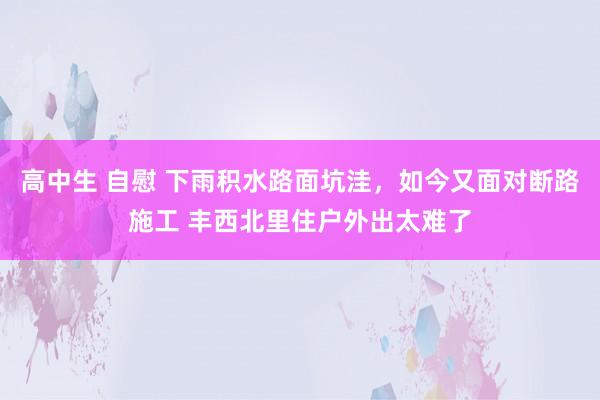 高中生 自慰 下雨积水路面坑洼，如今又面对断路施工 丰西北里住户外出太难了