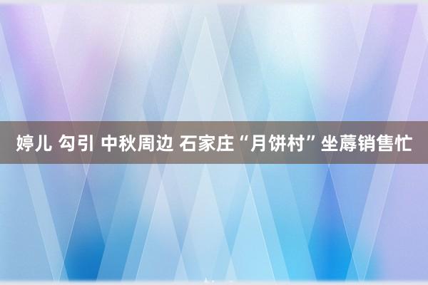 婷儿 勾引 中秋周边 石家庄“月饼村”坐蓐销售忙