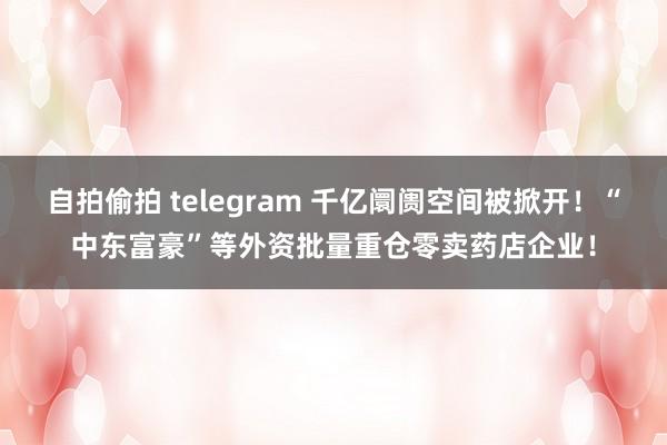 自拍偷拍 telegram 千亿阛阓空间被掀开！“中东富豪”等外资批量重仓零卖药店企业！