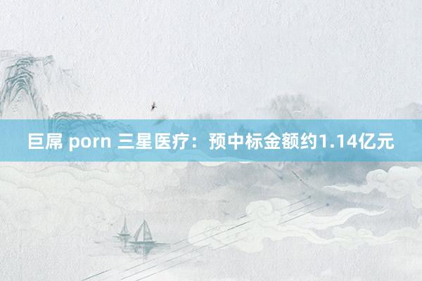 巨屌 porn 三星医疗：预中标金额约1.14亿元