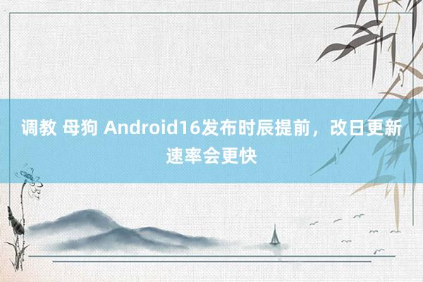 调教 母狗 Android16发布时辰提前，改日更新速率会更快