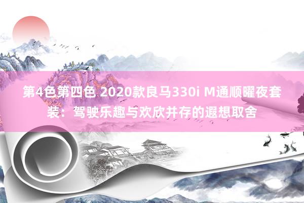 第4色第四色 2020款良马330i M通顺曜夜套装：驾驶乐趣与欢欣并存的遐想取舍