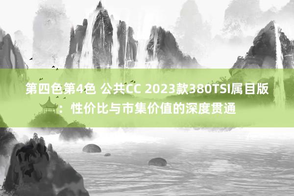 第四色第4色 公共CC 2023款380TSI属目版：性价比与市集价值的深度贯通