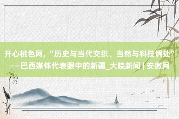 开心桃色网， “历史与当代交织、当然与科技调处”——巴西媒体代表眼中的新疆_大皖新闻 | 安徽网