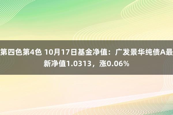 第四色第4色 10月17日基金净值：广发景华纯债A最新净值1.0313，涨0.06%