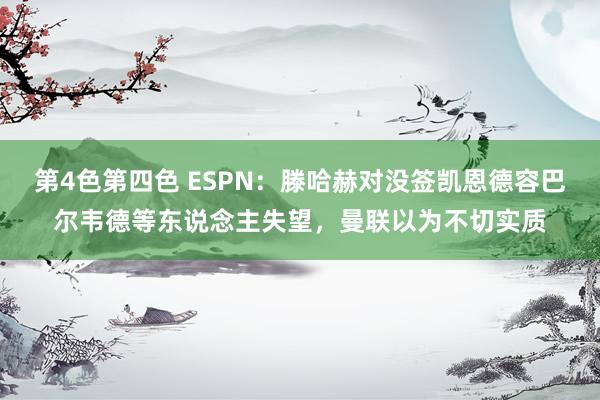 第4色第四色 ESPN：滕哈赫对没签凯恩德容巴尔韦德等东说念主失望，曼联以为不切实质