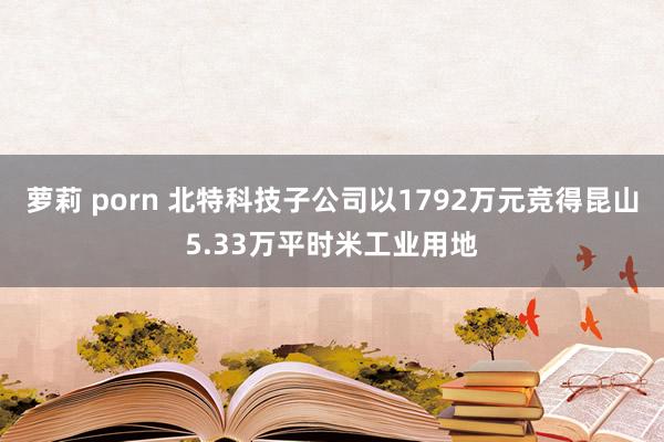 萝莉 porn 北特科技子公司以1792万元竞得昆山5.33万平时米工业用地