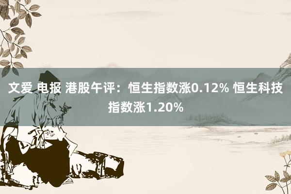 文爱 电报 港股午评：恒生指数涨0.12% 恒生科技指数涨1.20%