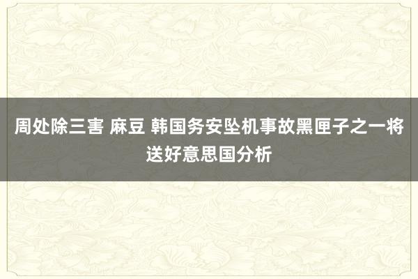 周处除三害 麻豆 韩国务安坠机事故黑匣子之一将送好意思国分析