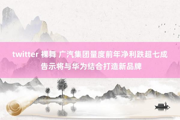 twitter 裸舞 广汽集团量度前年净利跌超七成 告示将与华为结合打造新品牌